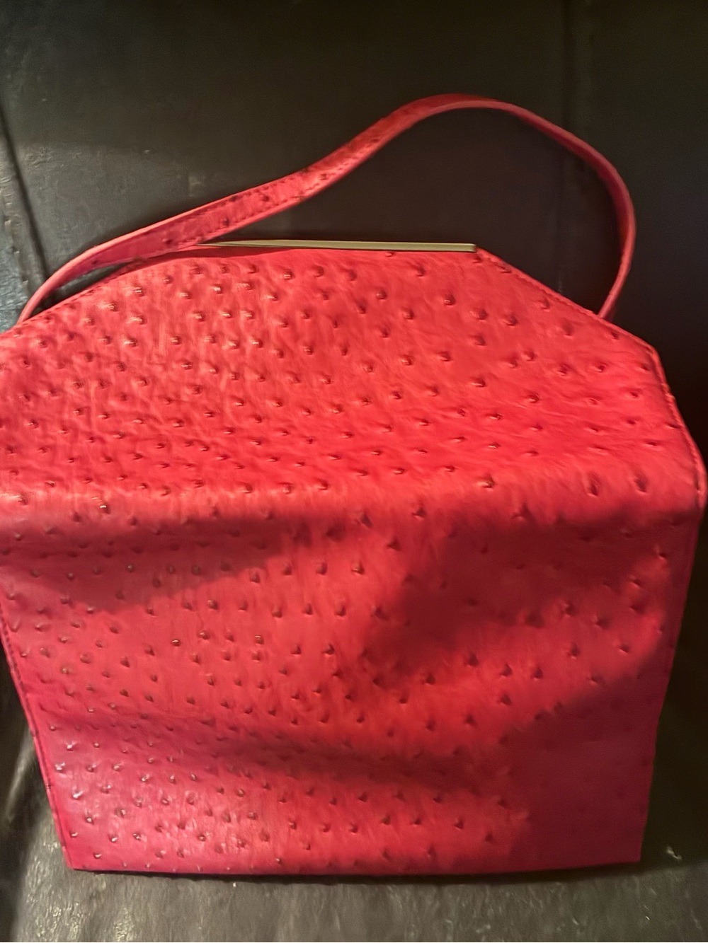 Red/pink Women's Faux Ostrich Shoulder Bag